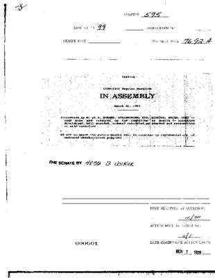 NYS Bill and Veto Jackets: 1999, Chapter 595