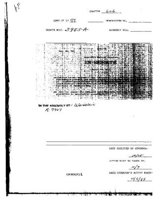 NYS Bill and Veto Jackets: 1999, Chapter 606