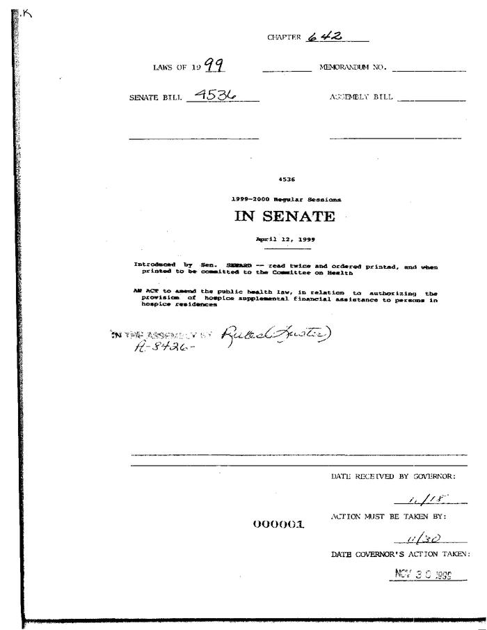 NYS Bill and Veto Jackets: 1999, Chapter 642