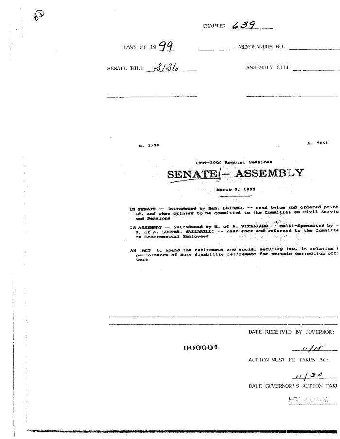 NYS Bill and Veto Jackets: 1999, Chapter 639