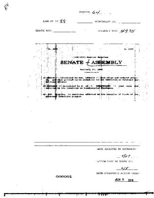 NYS Bill and Veto Jackets: 1999, Chapter 64