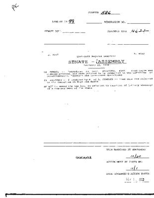 NYS Bill and Veto Jackets: 1999, Chapter 586