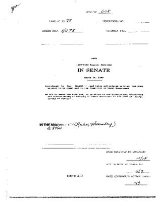 NYS Bill and Veto Jackets: 1999, Chapter 608