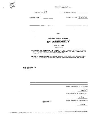 NYS Bill and Veto Jackets: 1999, Chapter 623