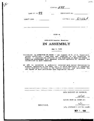 NYS Bill and Veto Jackets: 1999, Chapter 598