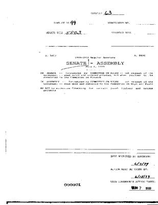 NYS Bill and Veto Jackets: 1999, Chapter 63