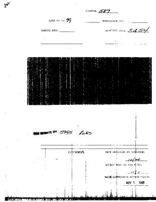 NYS Bill and Veto Jackets: 1999, Chapter 587