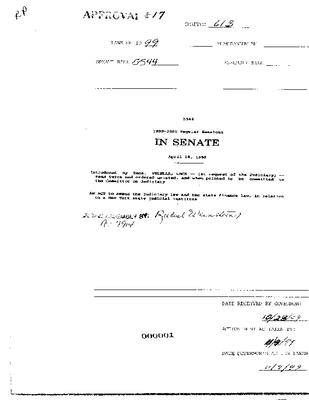 NYS Bill and Veto Jackets: 1999, Chapter 613