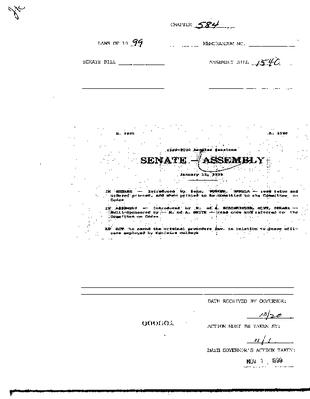 NYS Bill and Veto Jackets: 1999, Chapter 584