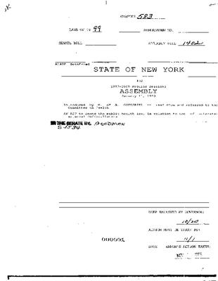 NYS Bill and Veto Jackets: 1999, Chapter 583