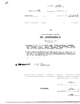 NYS Bill and Veto Jackets: 1999, Chapter 633