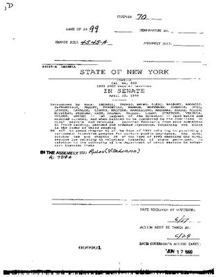 NYS Bill and Veto Jackets: 1999, Chapter 70