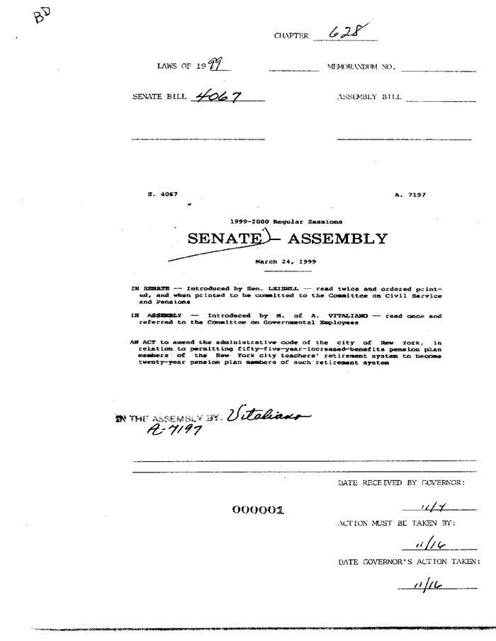 NYS Bill and Veto Jackets: 1999, Chapter 628