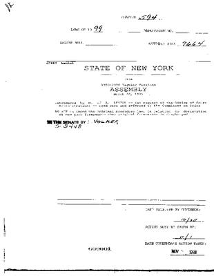 NYS Bill and Veto Jackets: 1999, Chapter 594