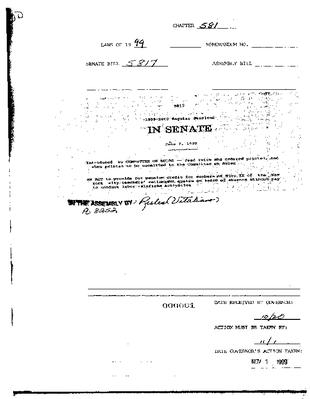 NYS Bill and Veto Jackets: 1999, Chapter 581