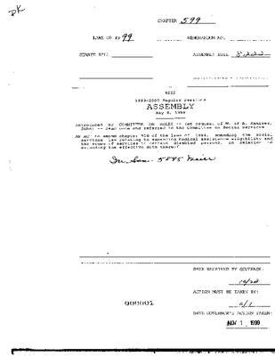 NYS Bill and Veto Jackets: 1999, Chapter 599