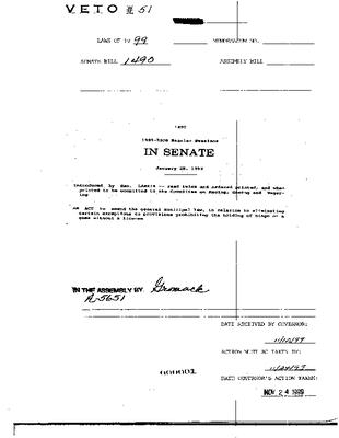 NYS Bill and Veto Jackets: 1999, Veto 51