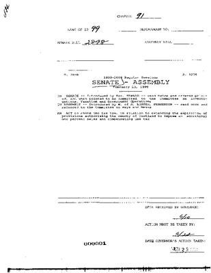 NYS Bill and Veto Jackets: 1999, Chapter 91