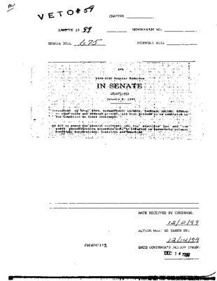 NYS Bill and Veto Jackets: 1999, Veto 59