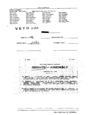 NYS Bill and Veto Jackets: 1999, Veto 33