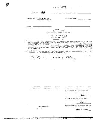 NYS Bill and Veto Jackets: 1999, Chapter 83