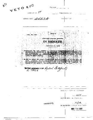 NYS Bill and Veto Jackets: 1999, Veto 50
