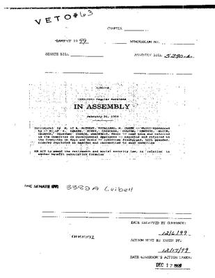 NYS Bill and Veto Jackets: 1999, Veto 63