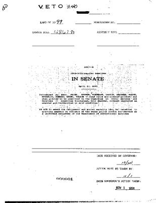 NYS Bill and Veto Jackets: 1999, Veto 40