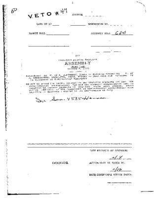 NYS Bill and Veto Jackets: 1999, Veto 47