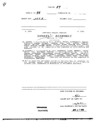 NYS Bill and Veto Jackets: 1999, Chapter 89
