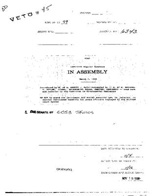 NYS Bill and Veto Jackets: 1999, Veto 45