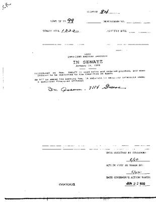 NYS Bill and Veto Jackets: 1999, Chapter 84