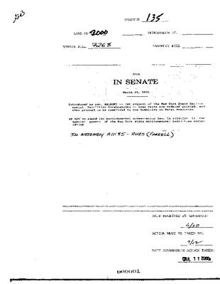NYS Bill and Veto Jackets: 2000, Chapter 135