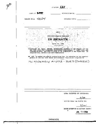NYS Bill and Veto Jackets: 2000, Chapter 121