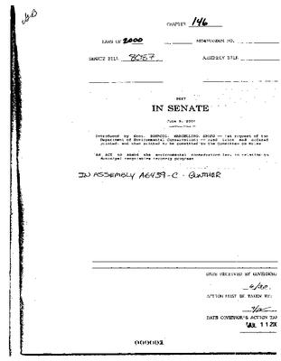 NYS Bill and Veto Jackets: 2000, Chapter 146