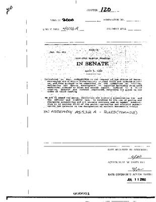 NYS Bill and Veto Jackets: 2000, Chapter 120