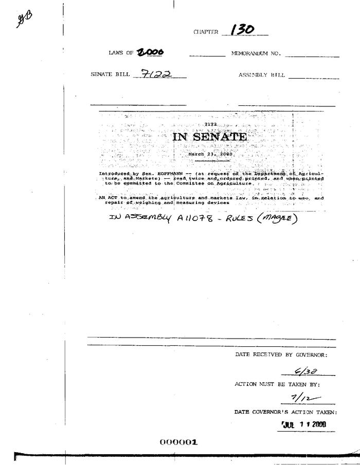 NYS Bill and Veto Jackets: 2000, Chapter 130