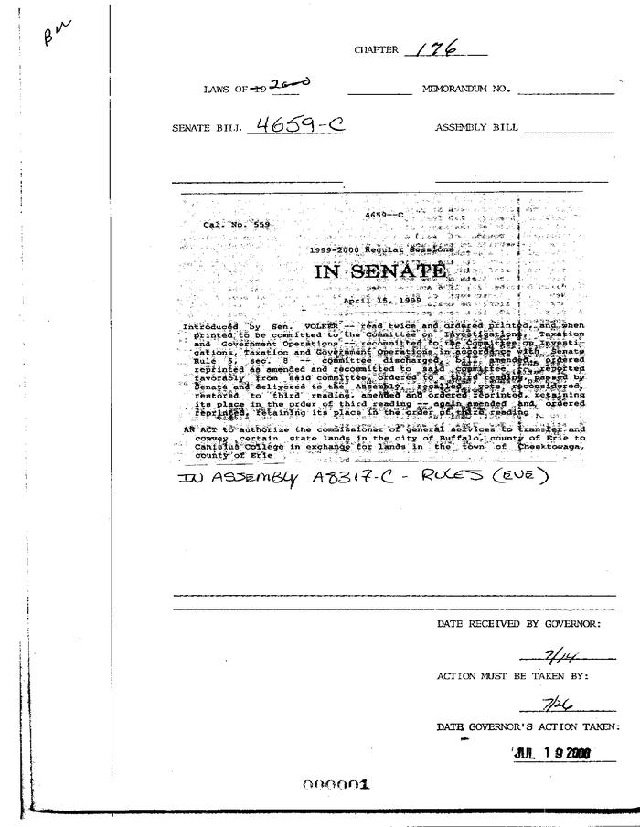 NYS Bill and Veto Jackets: 2000, Chapter 176