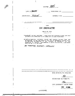 NYS Bill and Veto Jackets: 2000, Chapter 185