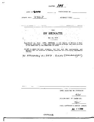 NYS Bill and Veto Jackets: 2000, Chapter 144
