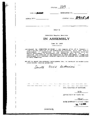 NYS Bill and Veto Jackets: 2000, Chapter 169