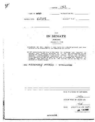 NYS Bill and Veto Jackets: 2000, Chapter 152