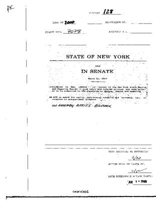NYS Bill and Veto Jackets: 2000, Chapter 128