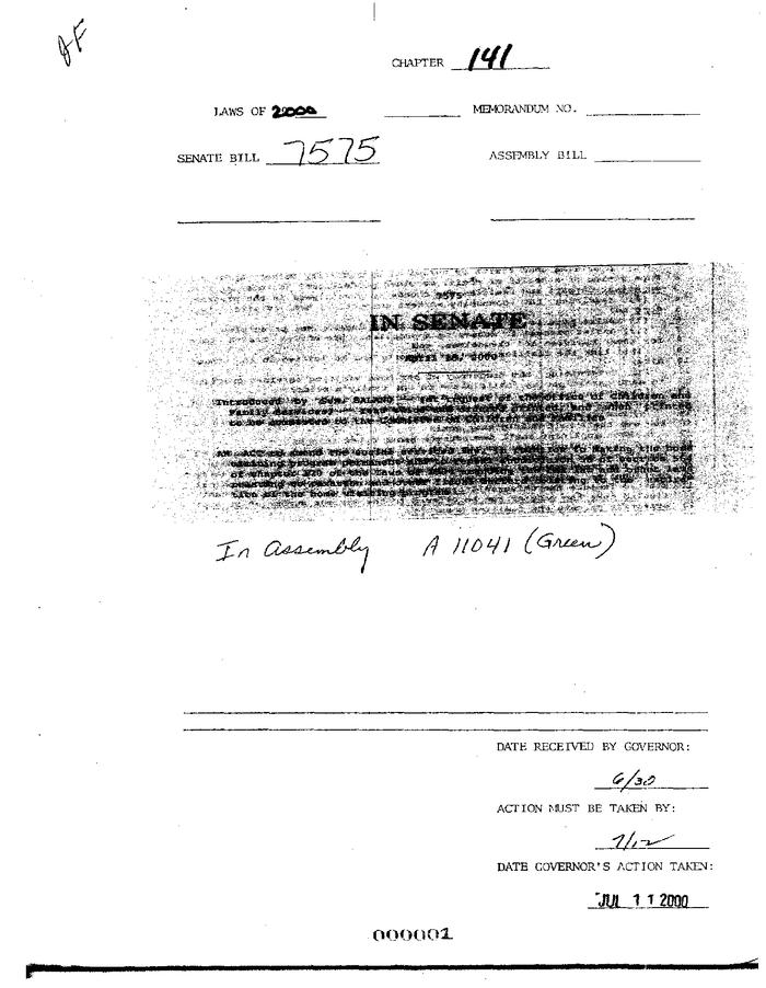 NYS Bill and Veto Jackets: 2000, Chapter 140