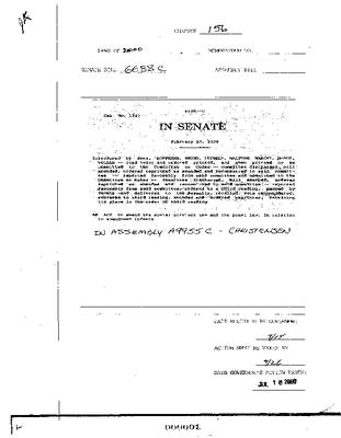 NYS Bill and Veto Jackets: 2000, Chapter 156