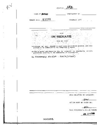 NYS Bill and Veto Jackets: 2000, Chapter 182