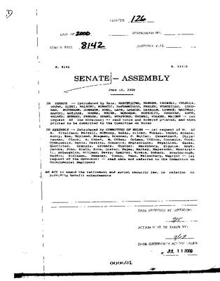 NYS Bill and Veto Jackets: 2000, Chapter 126