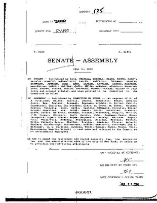 NYS Bill and Veto Jackets: 2000, Chapter 125