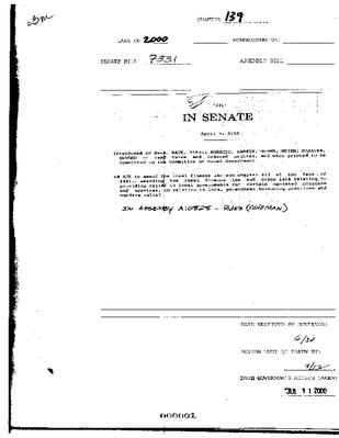 NYS Bill and Veto Jackets: 2000, Chapter 139