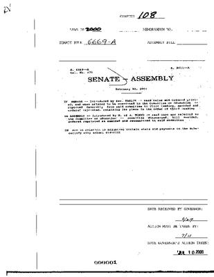 NYS Bill and Veto Jackets: 2000, Chapter 108